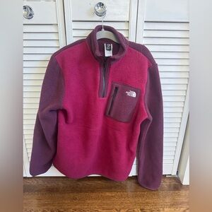 The North Face Two-Tone Raspberry and Plum Fleece Half-Zip